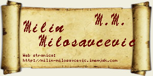 Milin Milosavčević vizit kartica
